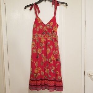 💕ESPRIT💕 Floral Chiffon Shoulder Tie Midi Dress